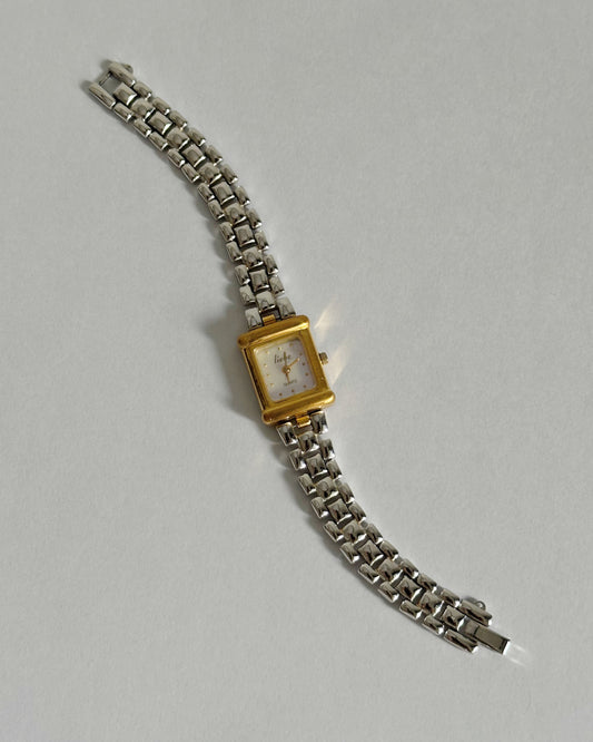 Dual-Tone Mother of Pearl Tank Watch