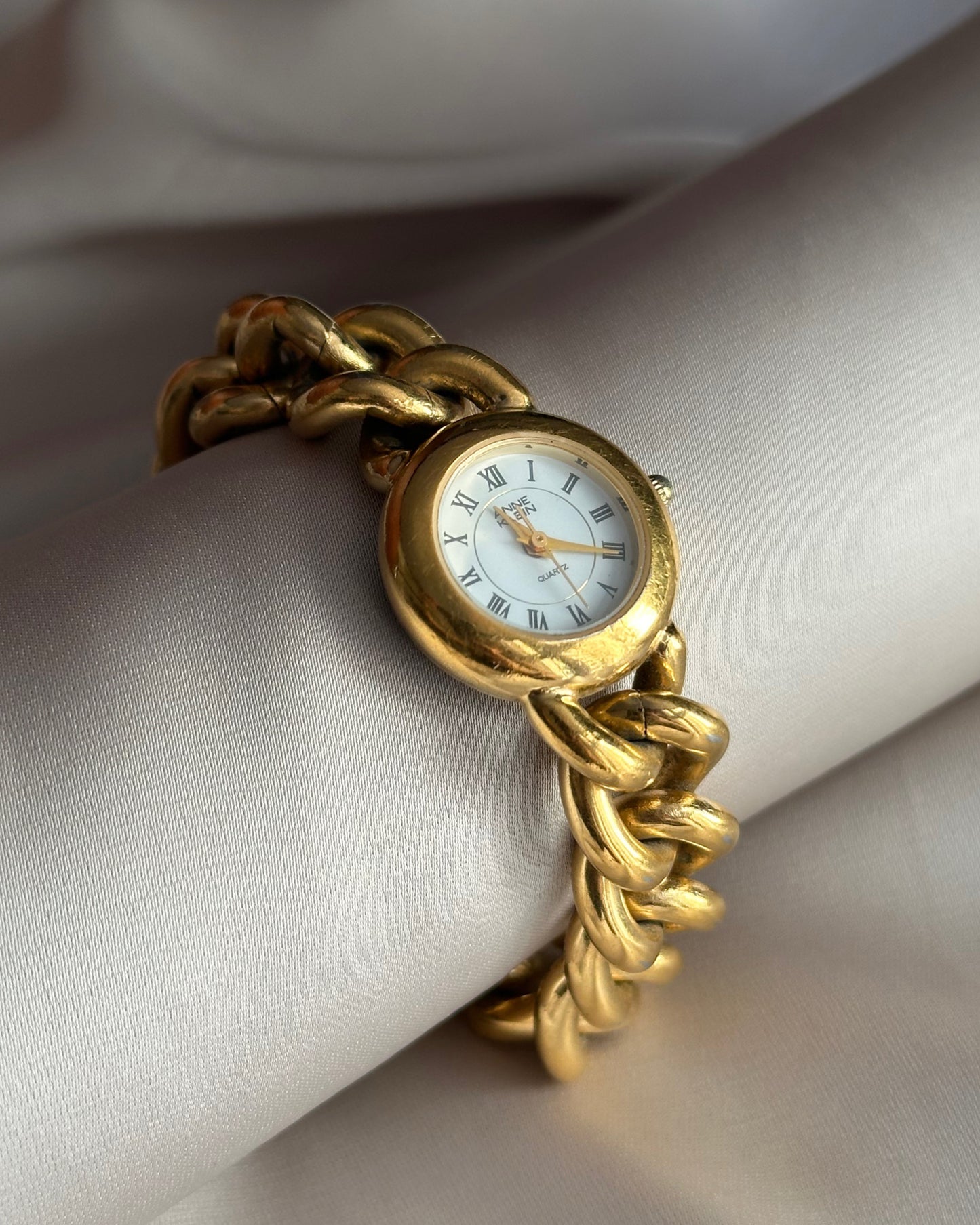 Anne Klein II Gilded Gold Chain Watch
