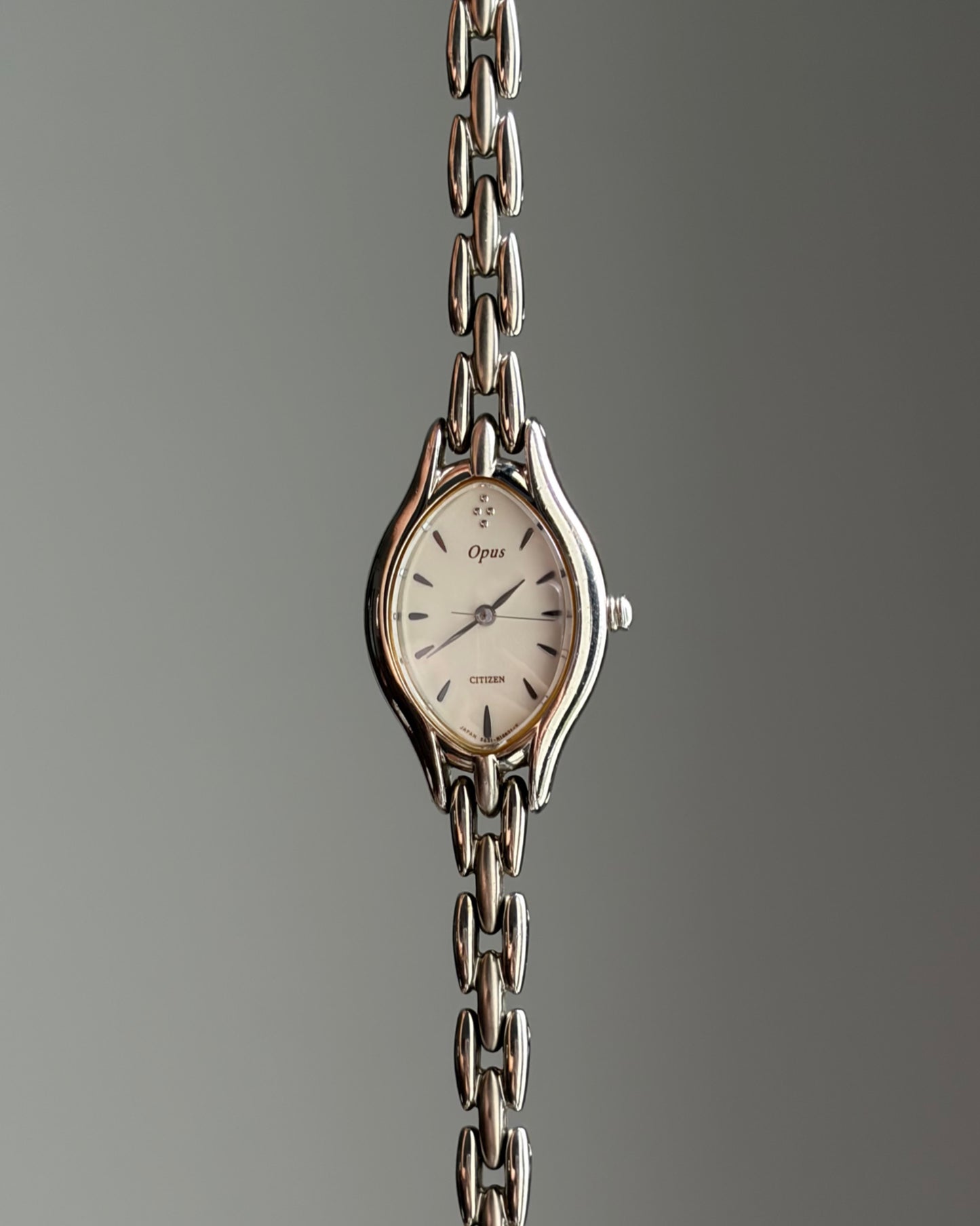 Silver Opus Slim Oval Petal Link Watch