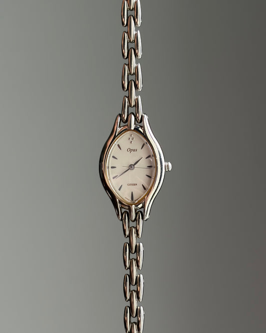 Silver Opus Slim Oval Petal Link Watch