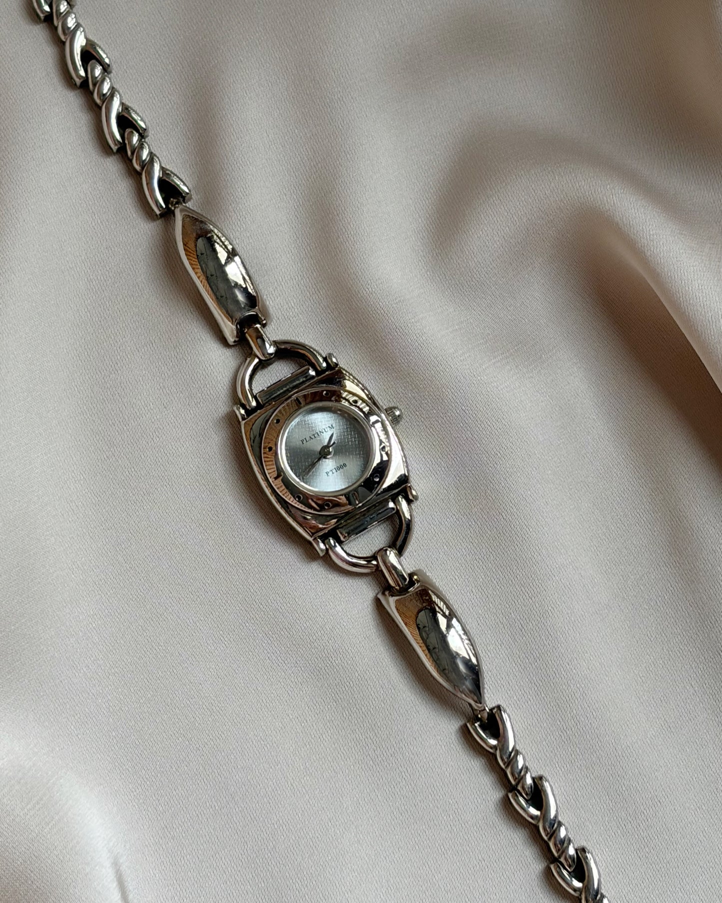 Silver Horsebit Style Equestrian Bracelet Watch