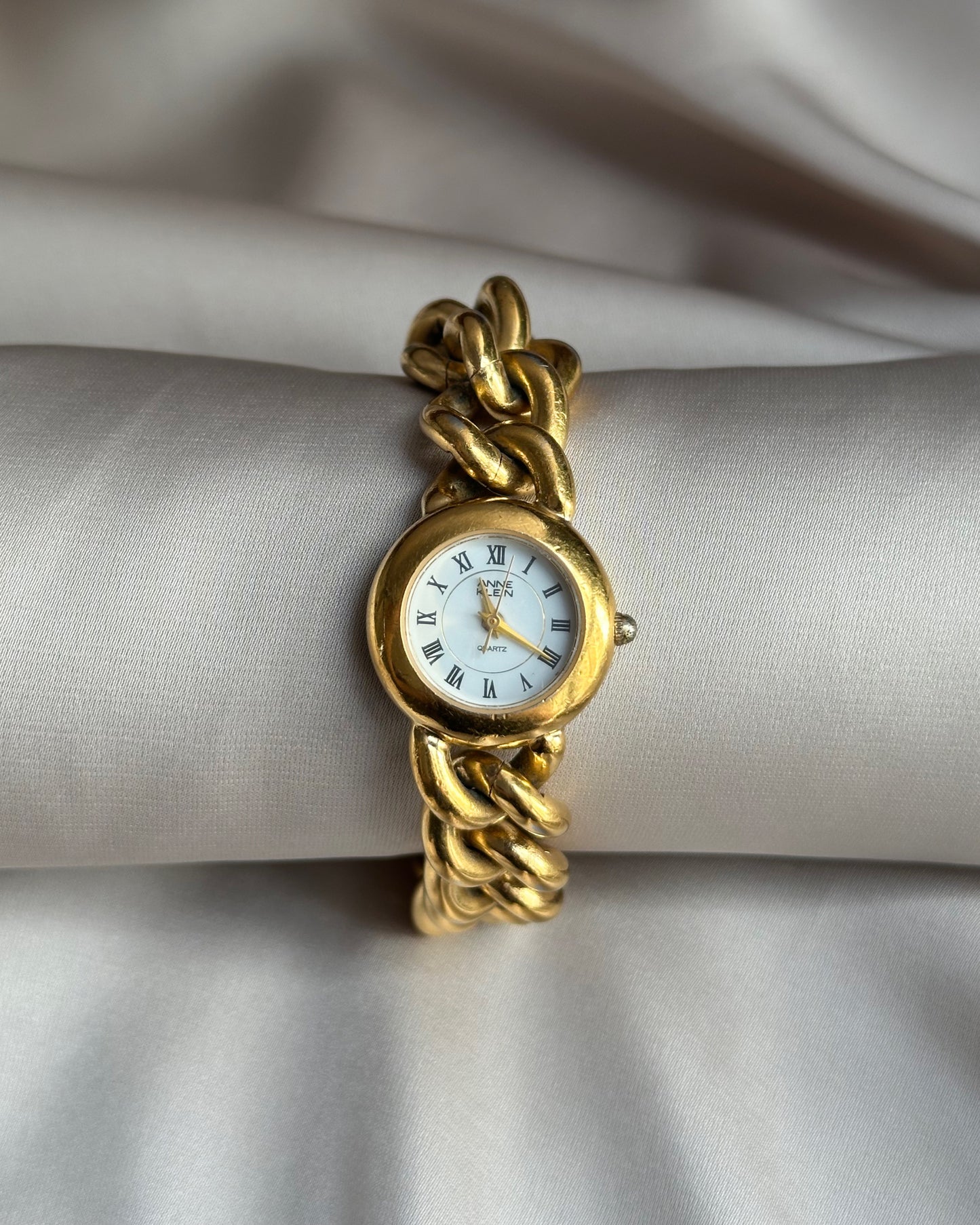 Anne Klein II Gilded Gold Chain Watch