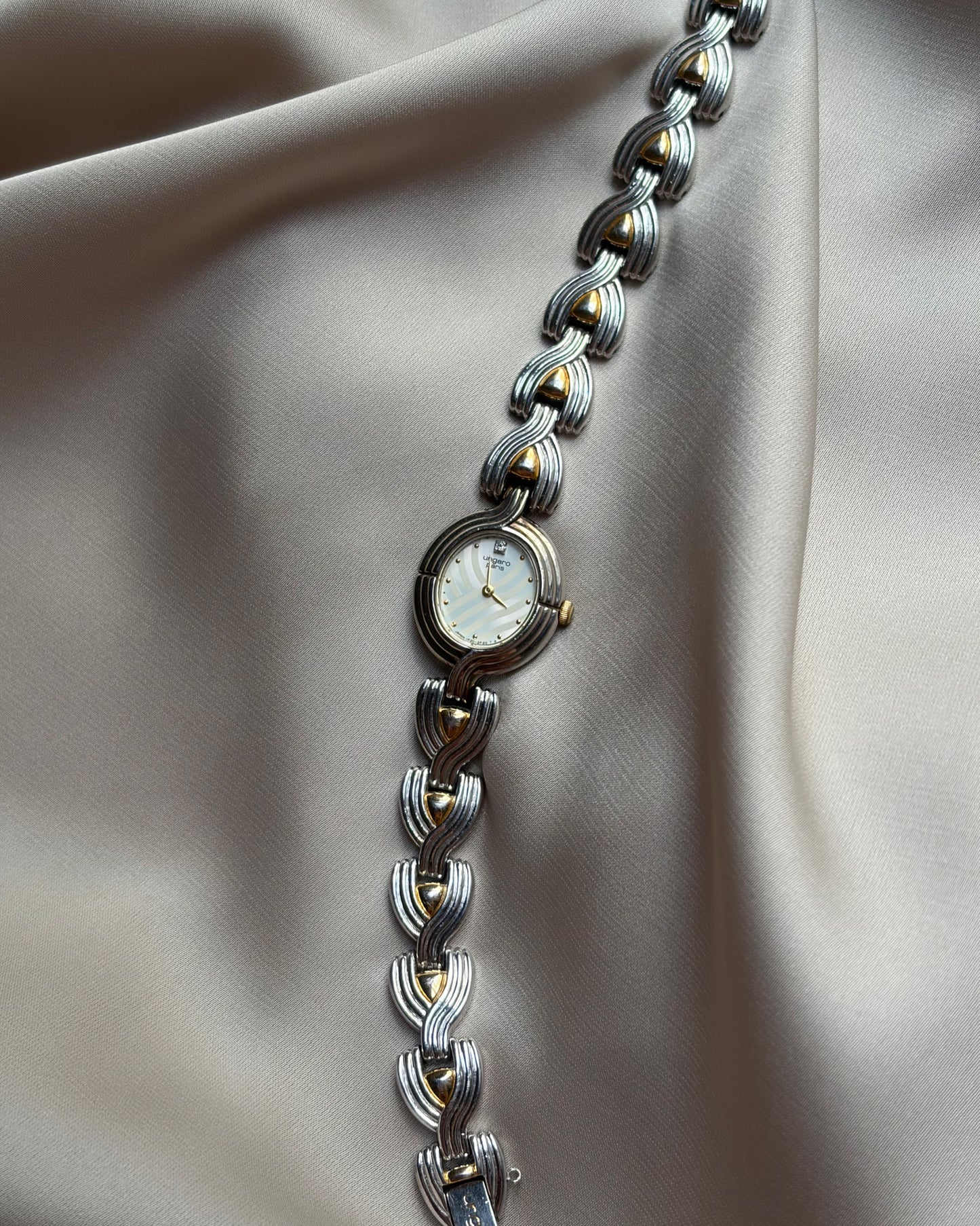 Dual-Tone Cascade Link Vintage Watch