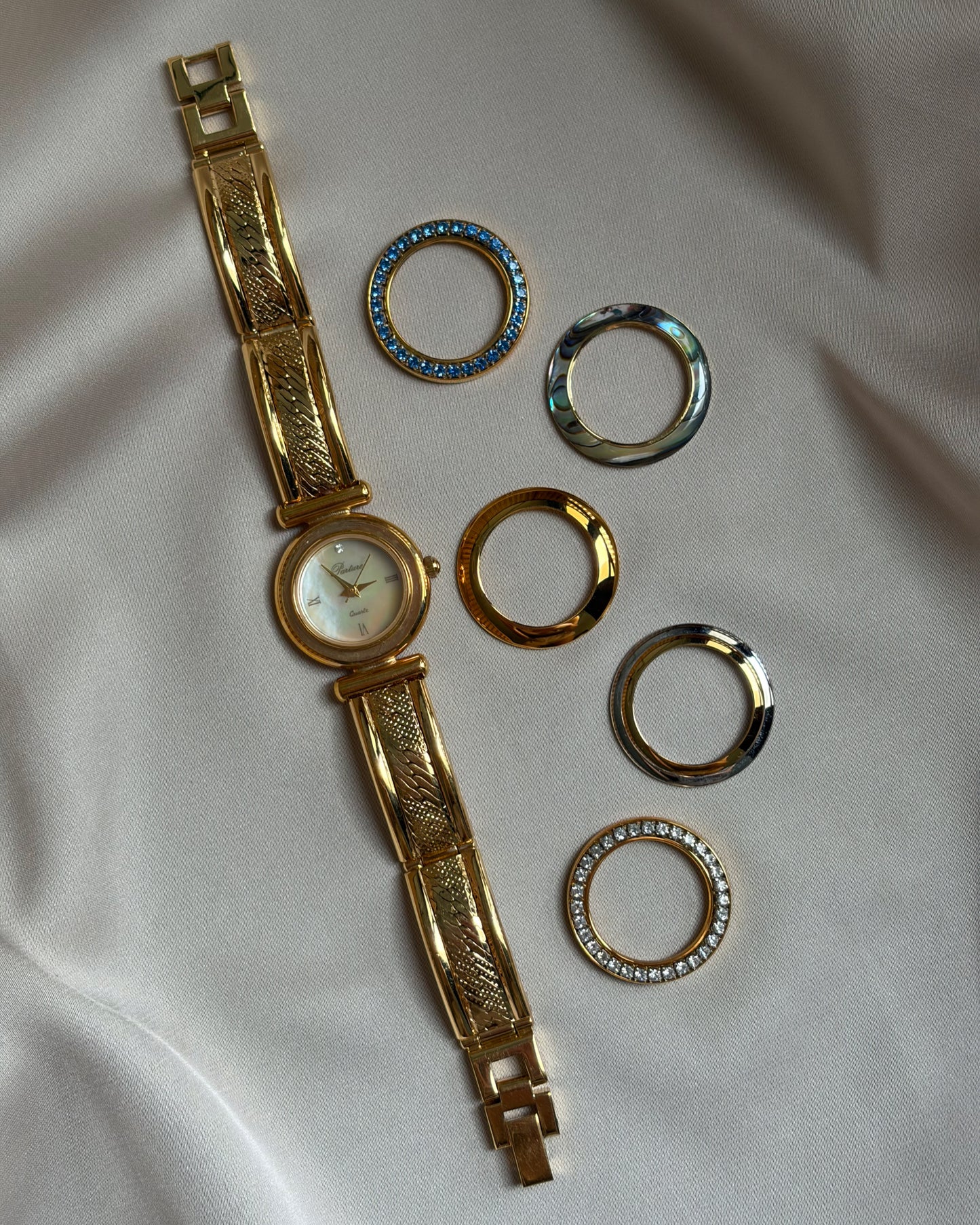 1980s Parture Golden Interchangeable Bezel Watch