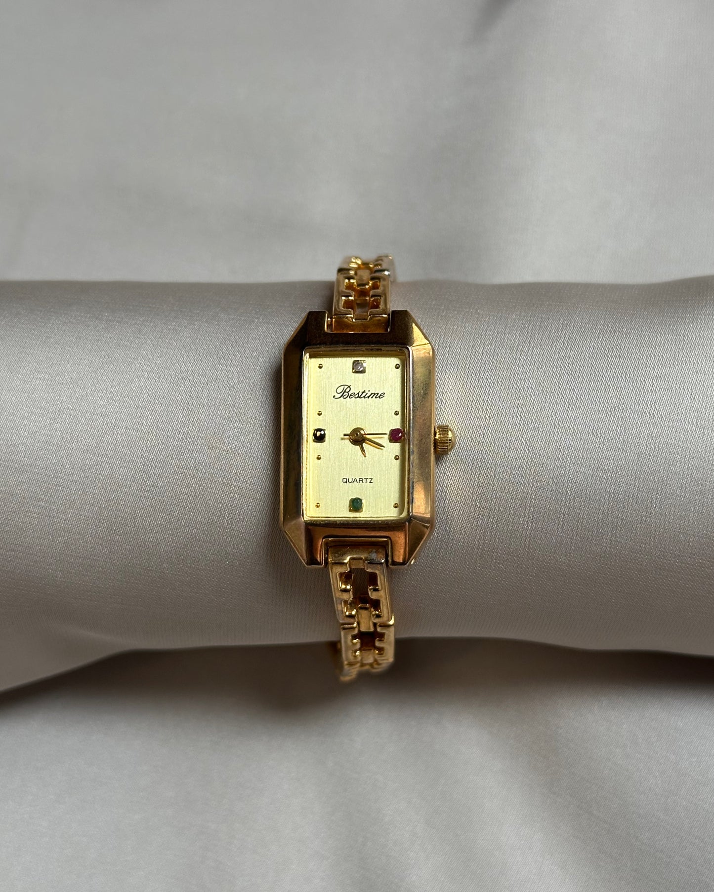 Prism Gold Tone Art Deco Tank Watch