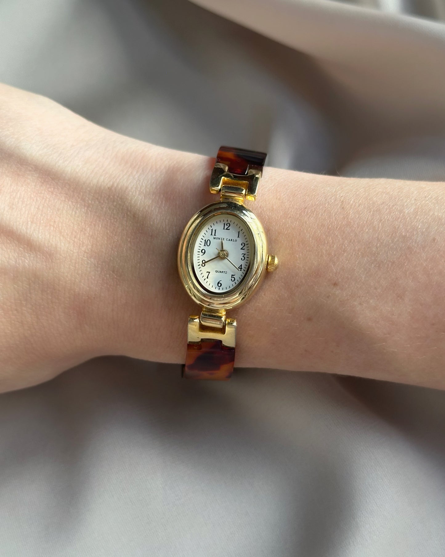 Petite Oval Tortoiseshell Bracelet Watch
