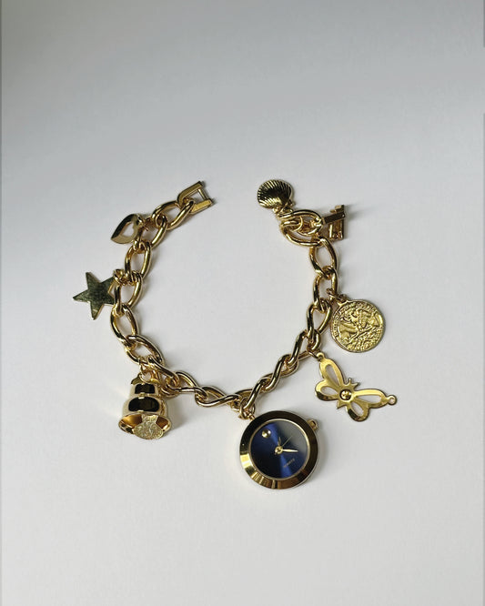 Gold Tone Whimsical Charm Watch