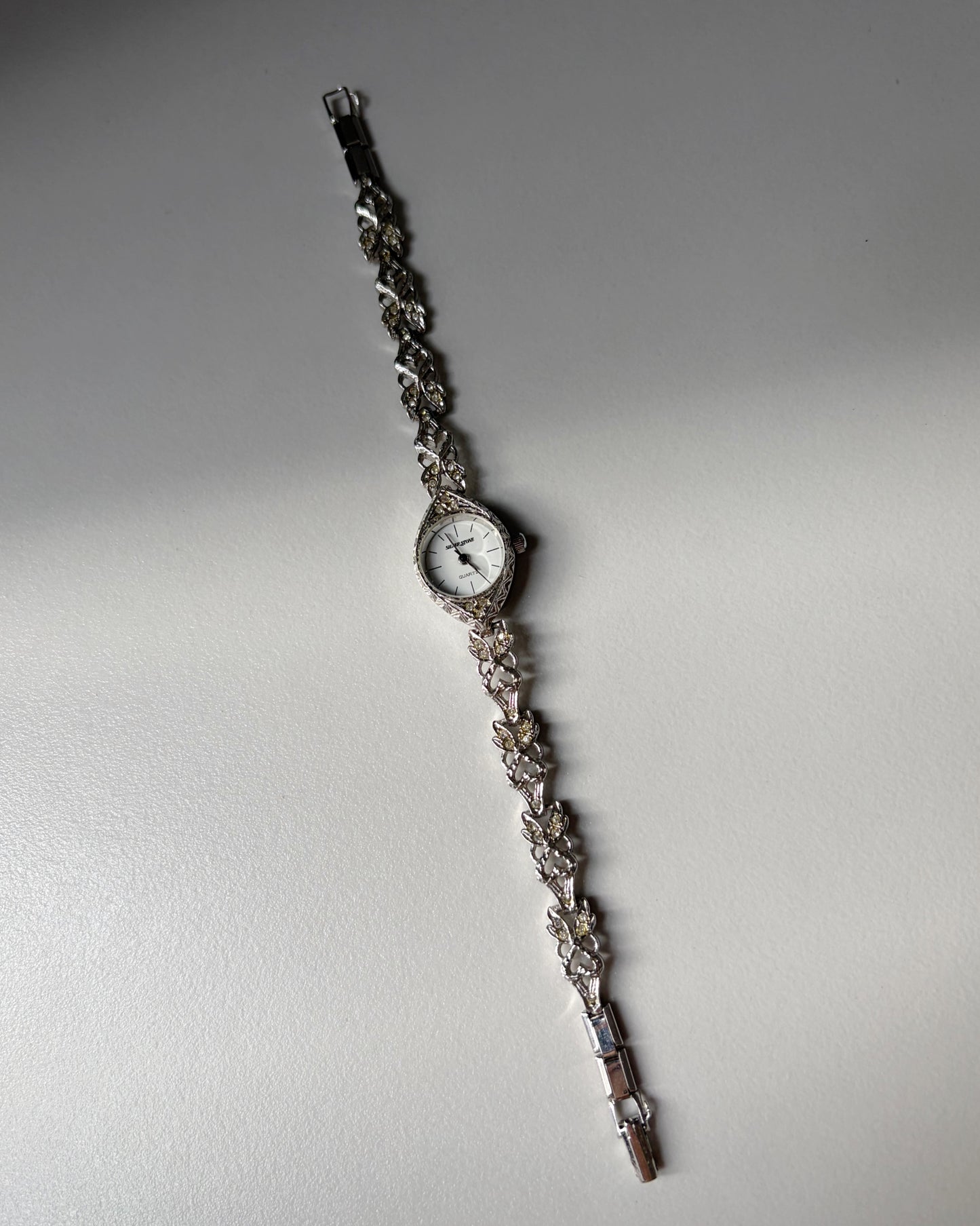Marquise Leaves Vintage Silver Tone Watch
