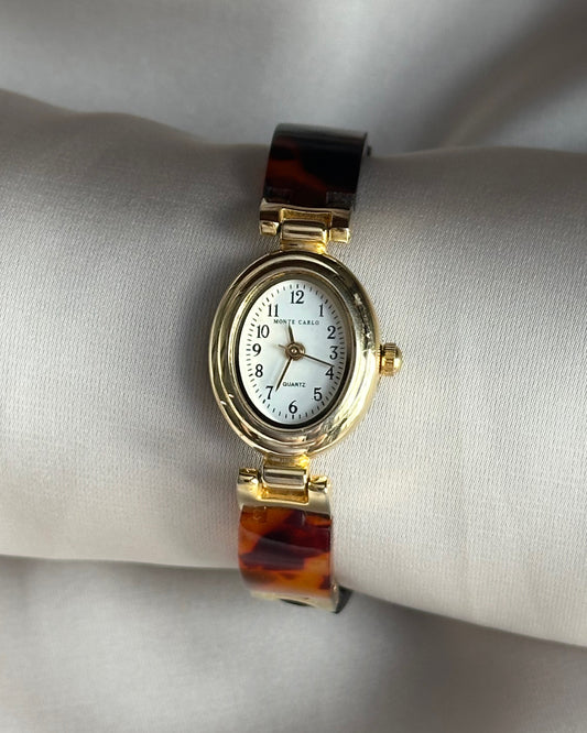 Petite Oval Tortoiseshell Bracelet Watch