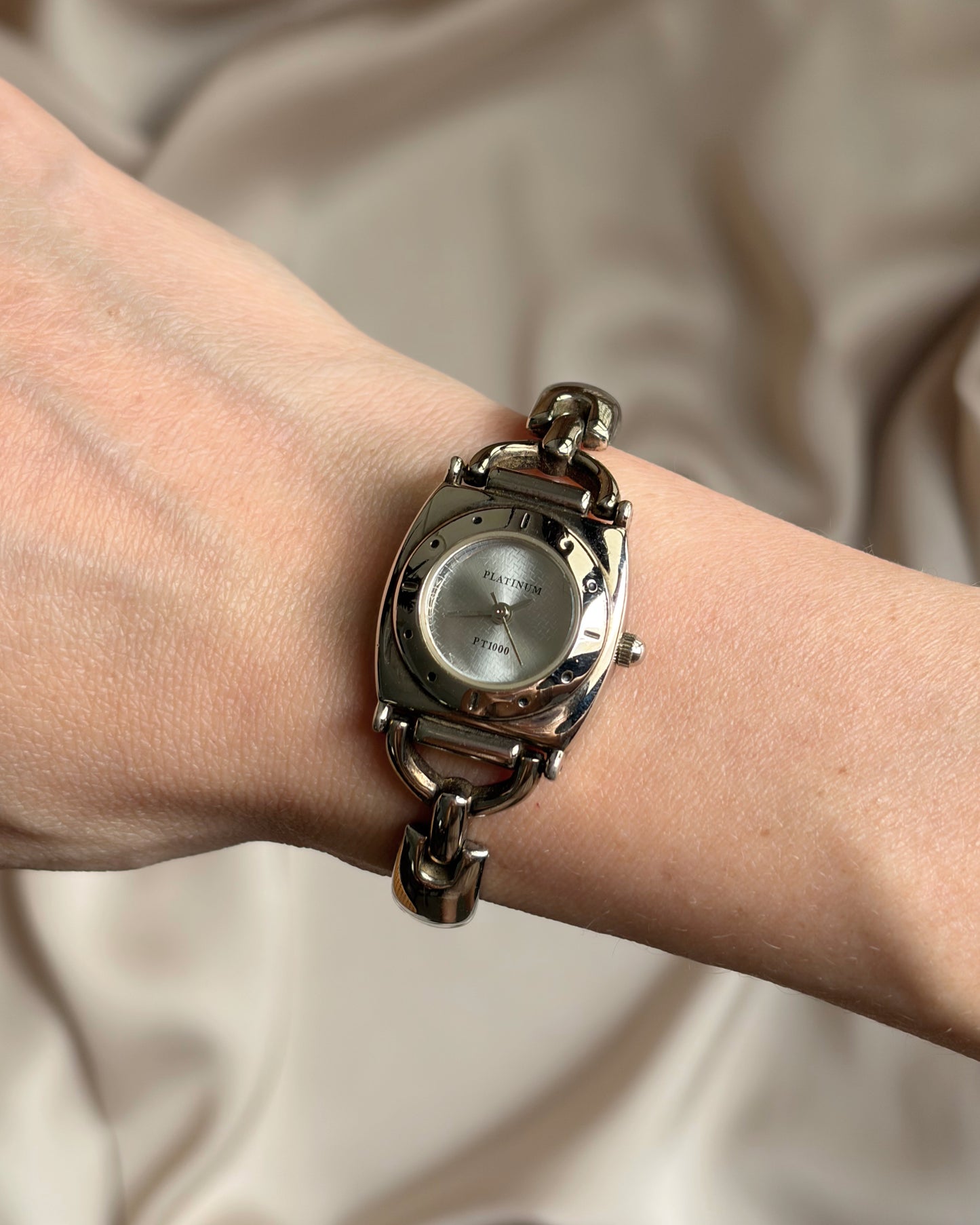 Silver Horsebit Style Equestrian Bracelet Watch