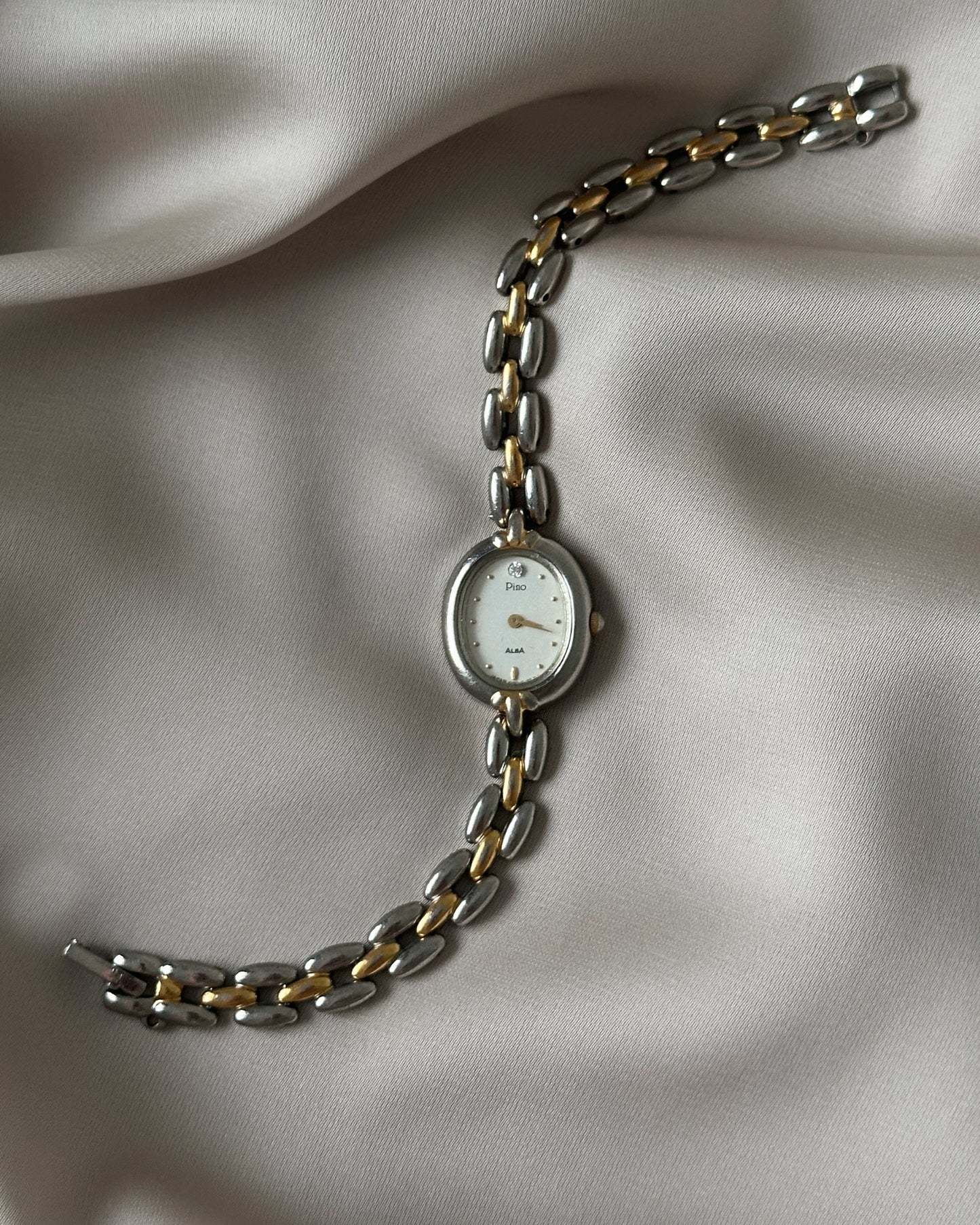 Petite Two-Tone Oval Watch