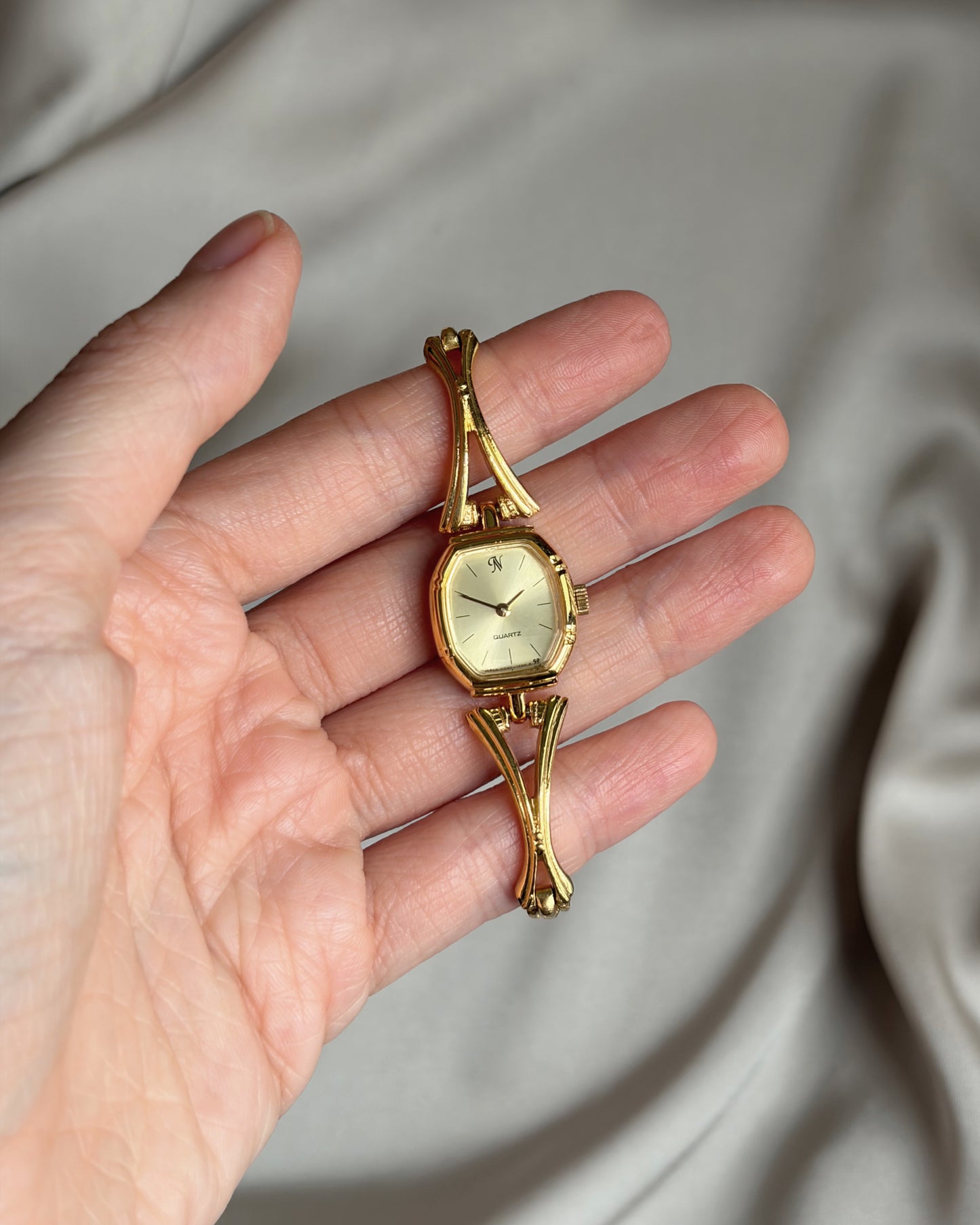 Golden Octagon Link Bracelet Watch