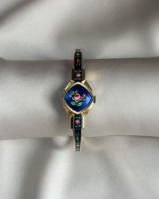 Vintage Royal Blue Peek-A-Boo Watch