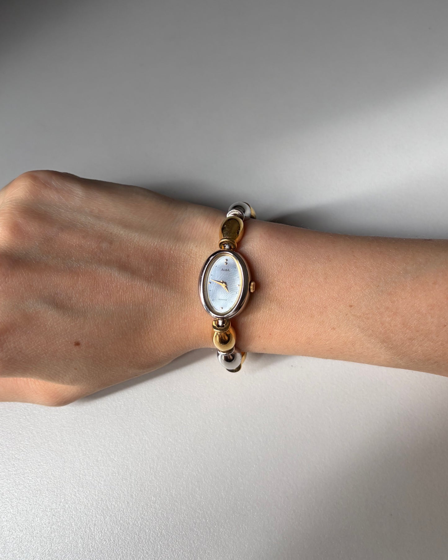 Alba Dual-Tone Capsule-Link Chrome Watch