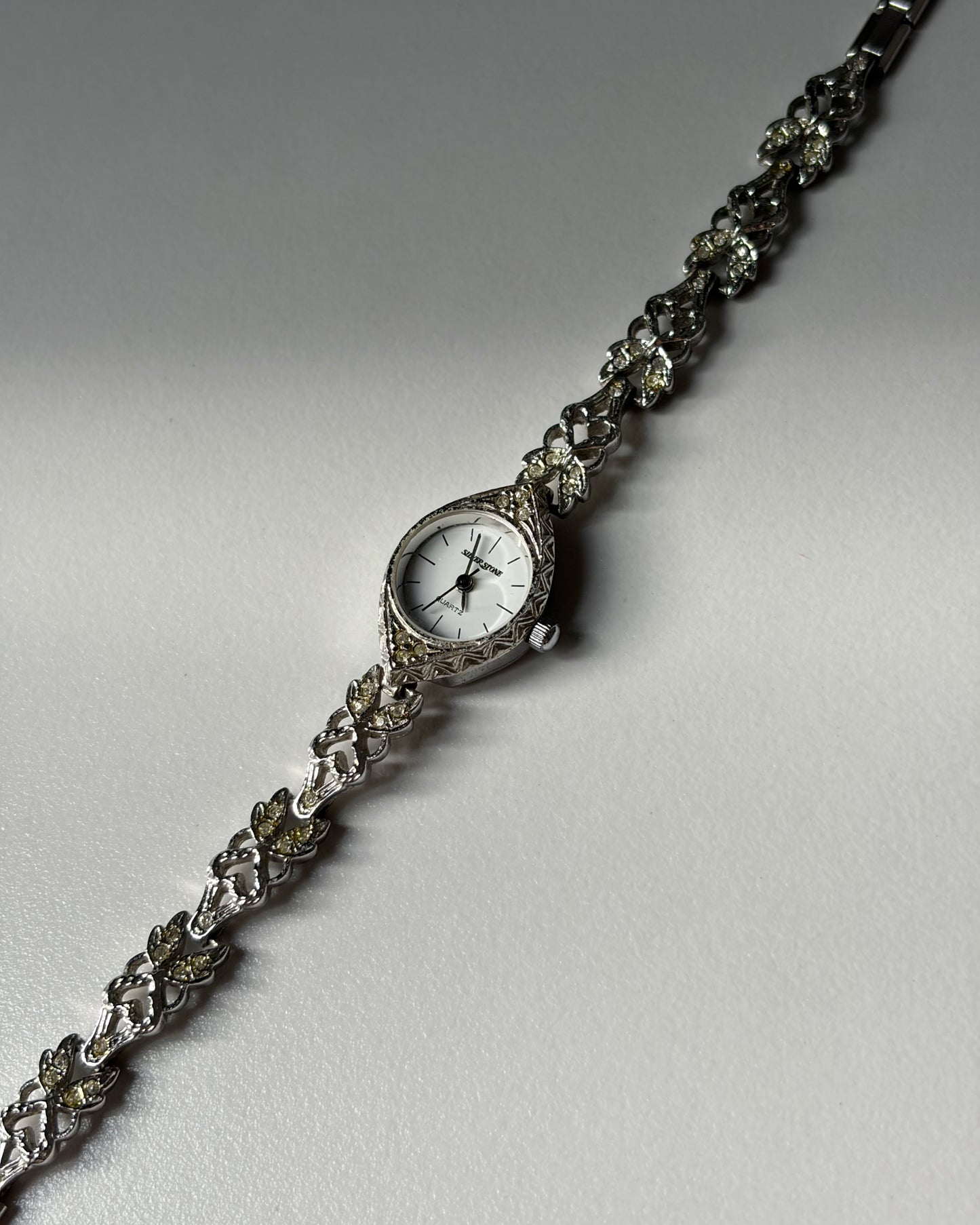 Marquise Leaves Vintage Silver Tone Watch
