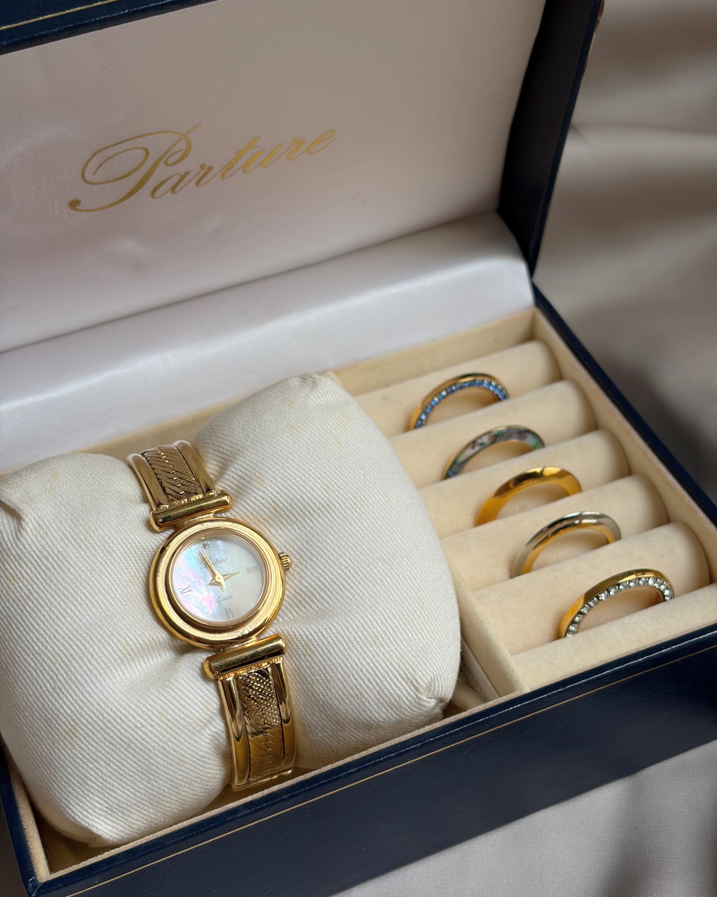 1980s Parture Golden Interchangeable Bezel Watch
