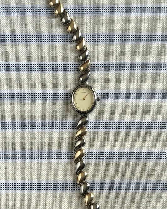 Citizen Petite Oval Swirl Two-Tone Bracelet Watch