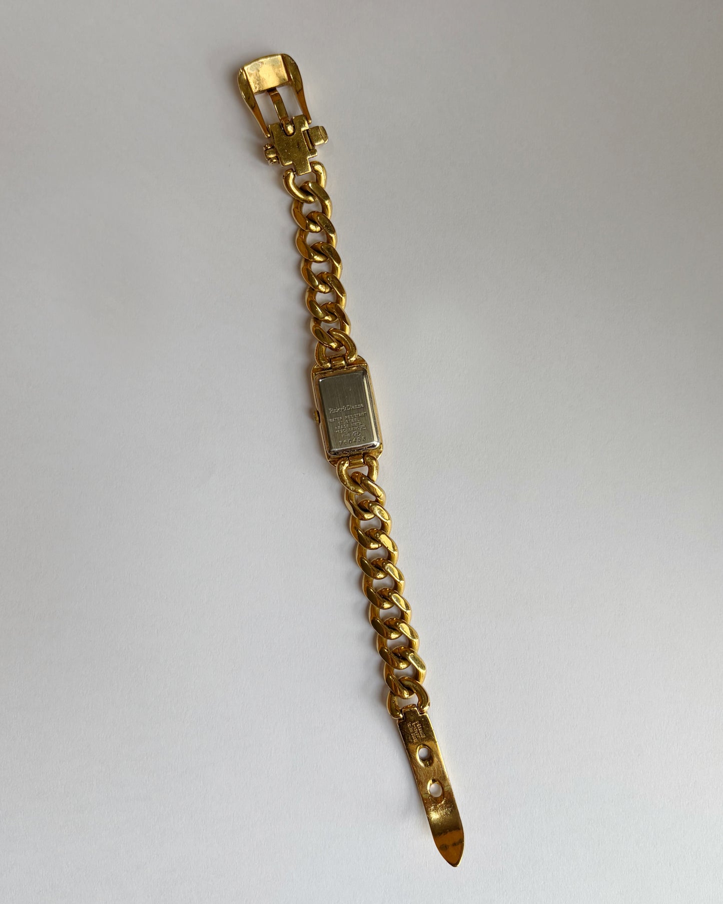 Gold Chain Buckle Long Tank Watch