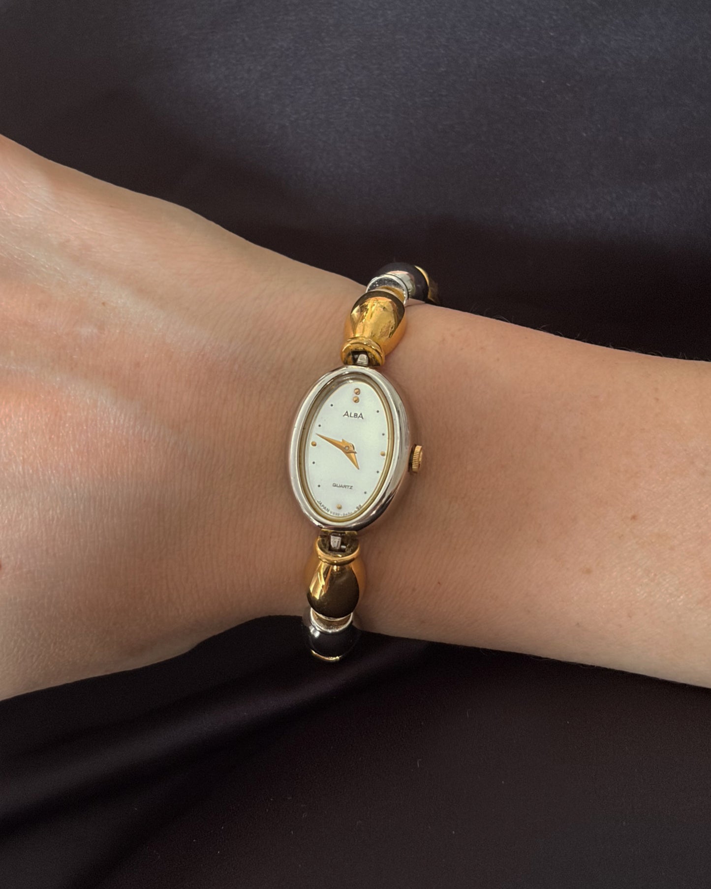 Alba Dual-Tone Capsule-Link Chrome Watch