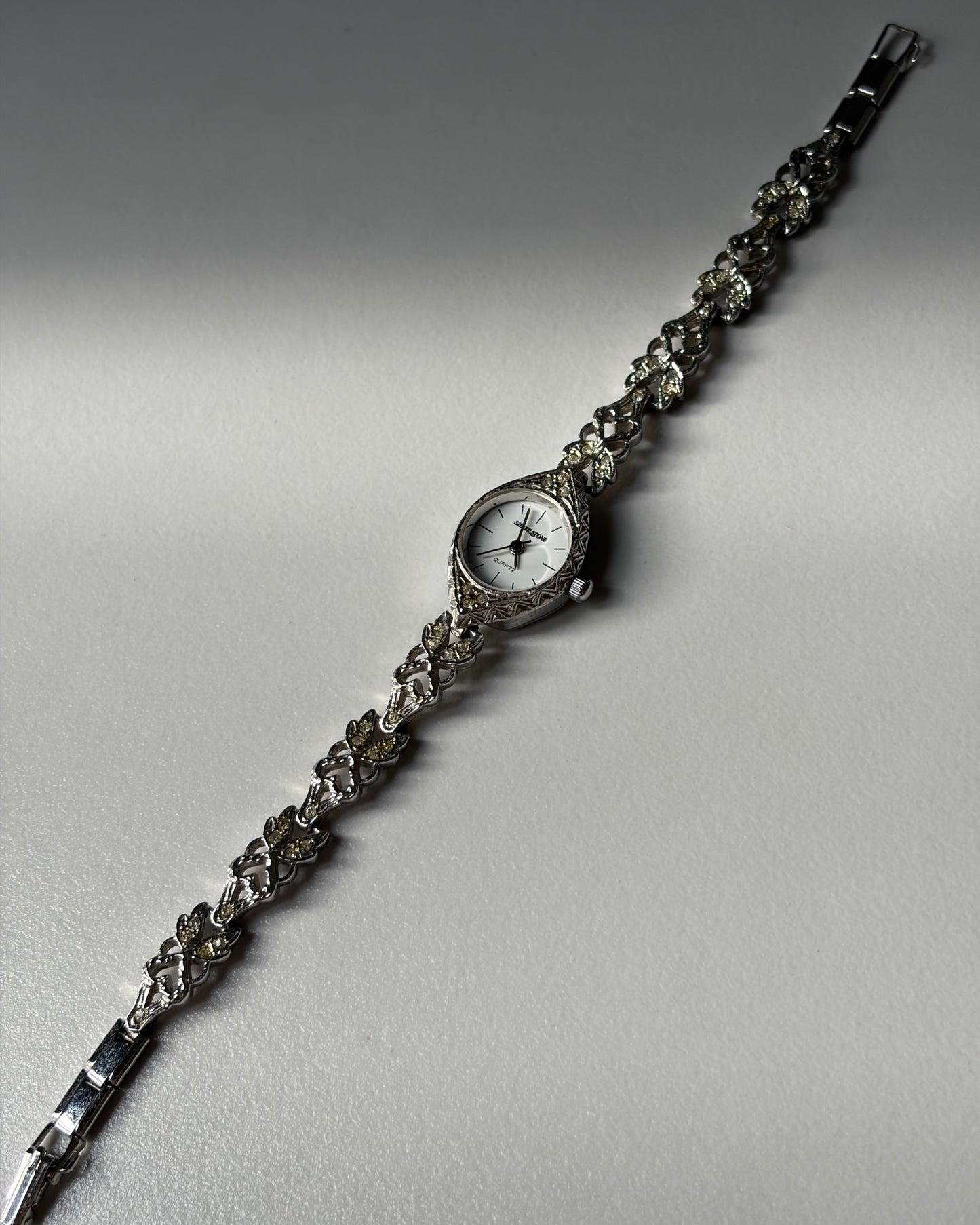 Marquise Leaves Vintage Silver Tone Watch