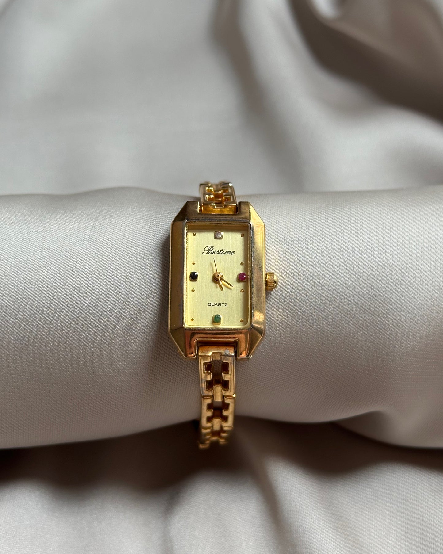 Prism Gold Tone Art Deco Tank Watch