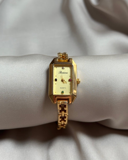 Prism Gold Tone Art Deco Tank Watch