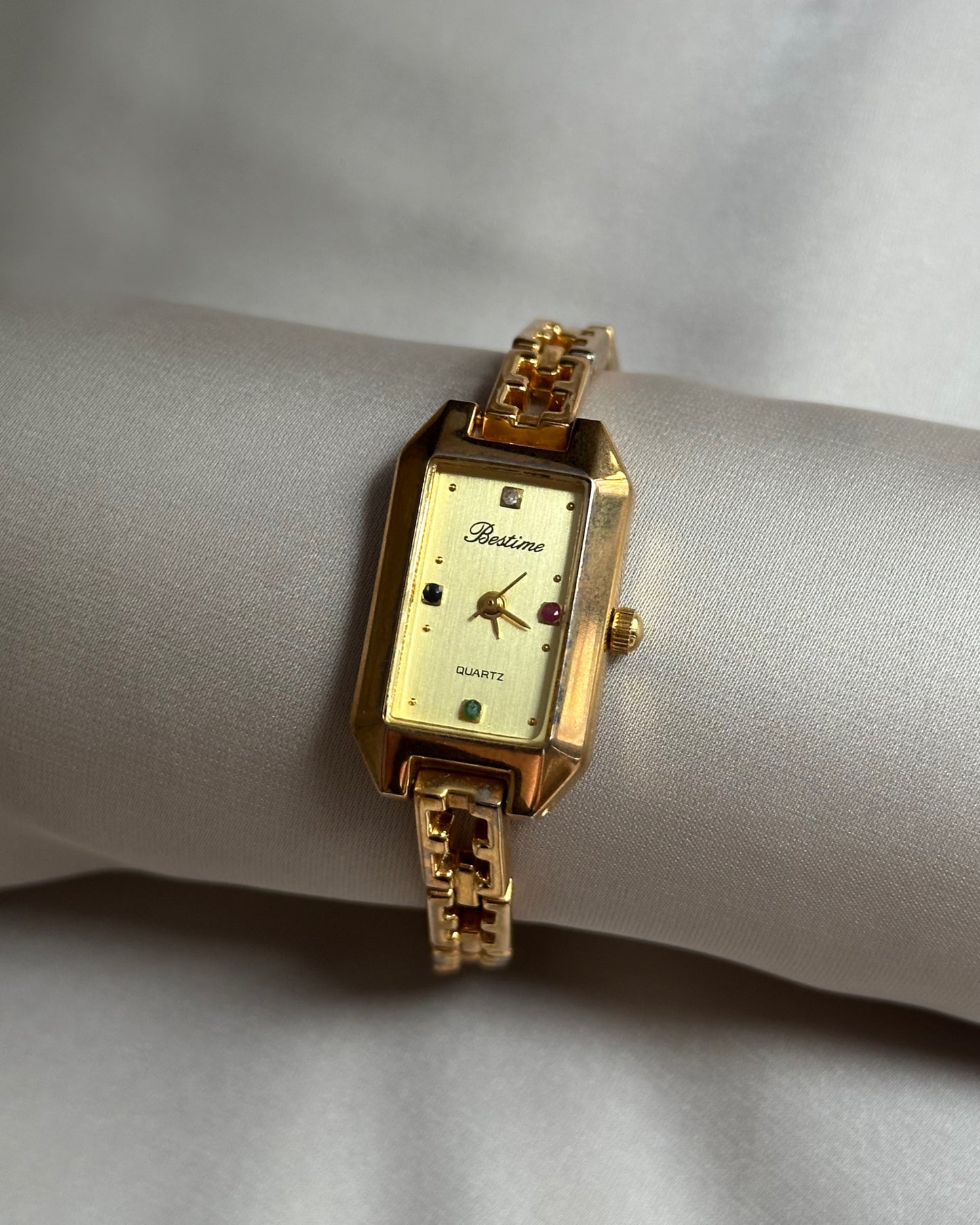 Prism Gold Tone Art Deco Tank Watch