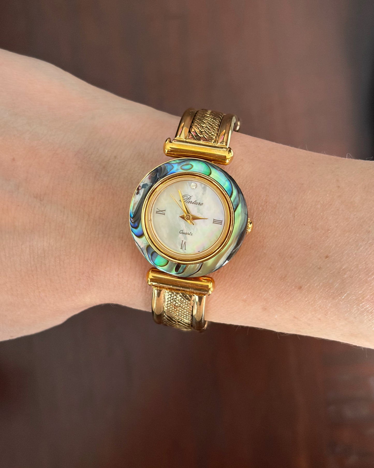 1980s Parture Golden Interchangeable Bezel Watch