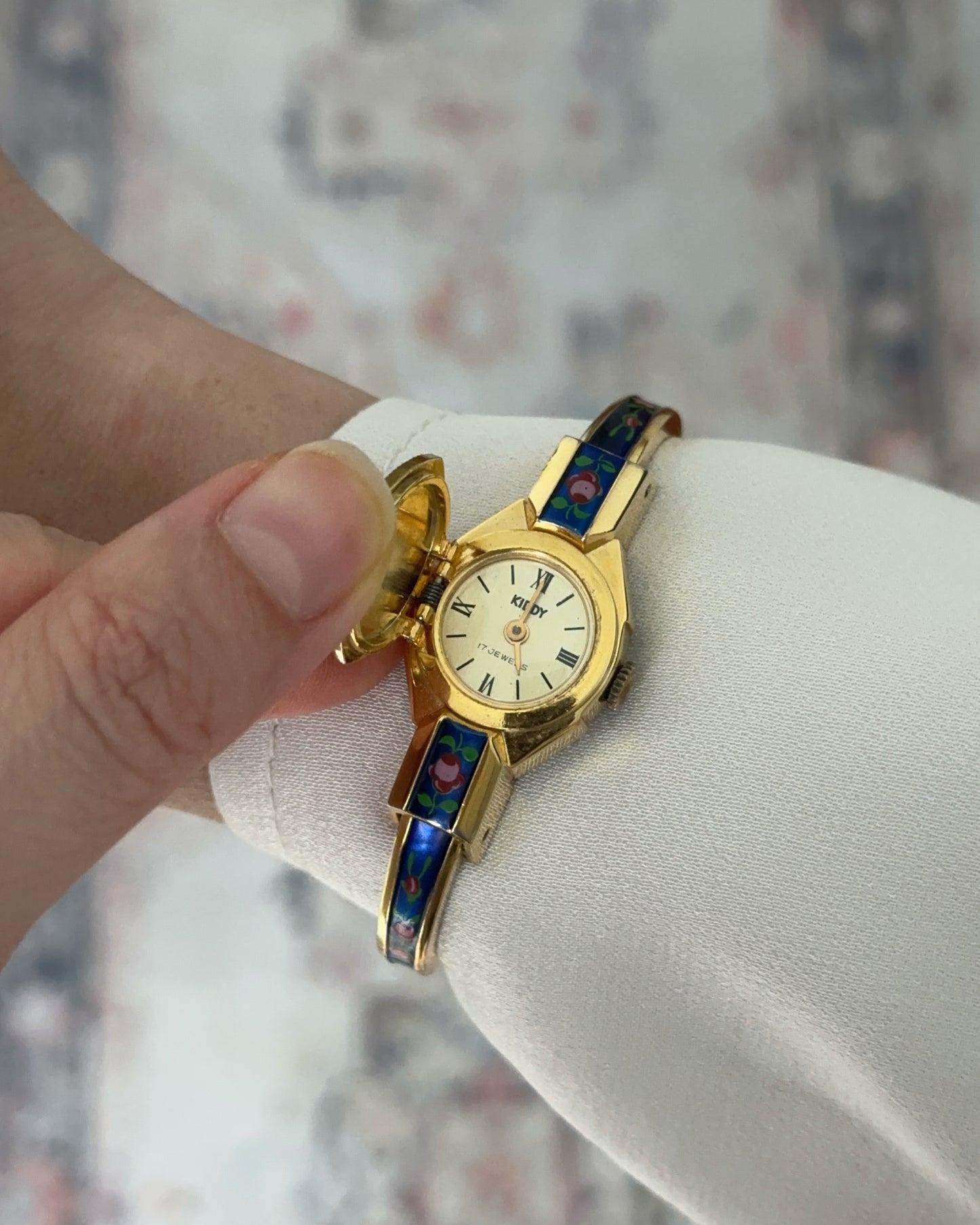Vintage Royal Blue Peek-A-Boo Watch