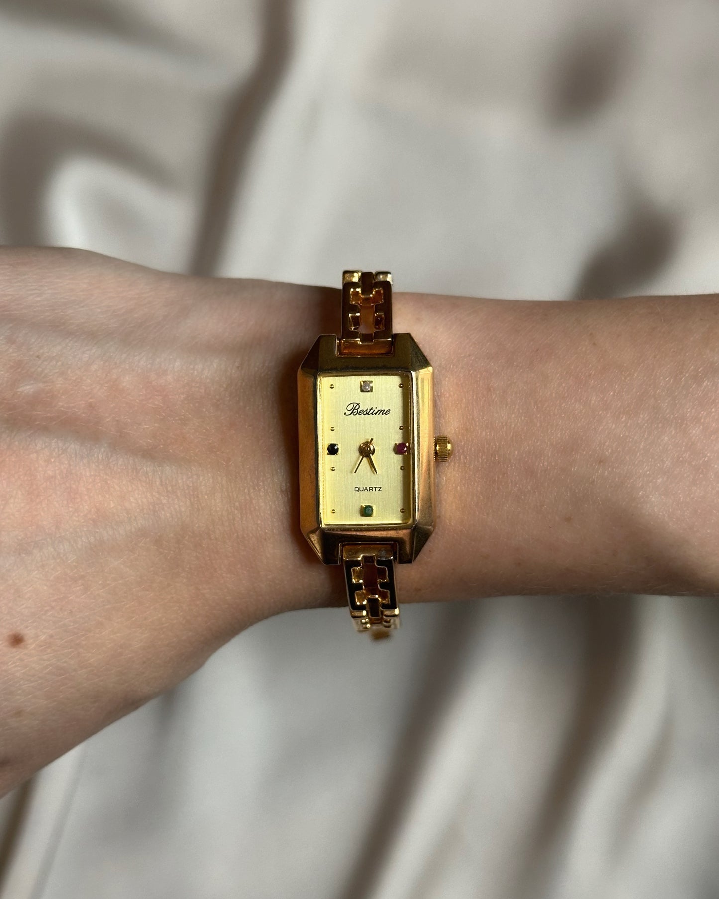 Prism Gold Tone Art Deco Tank Watch