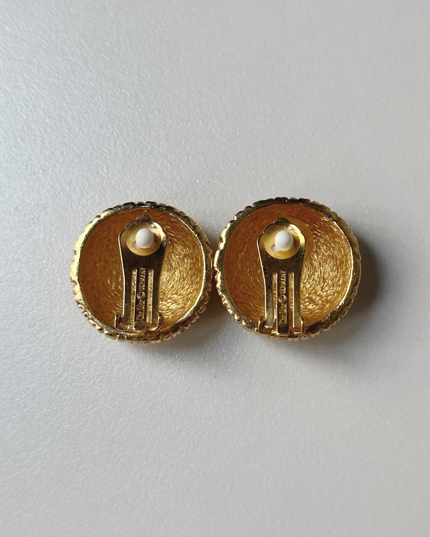 Vintage Christian Dior Gold Plated Clip On Earrings
