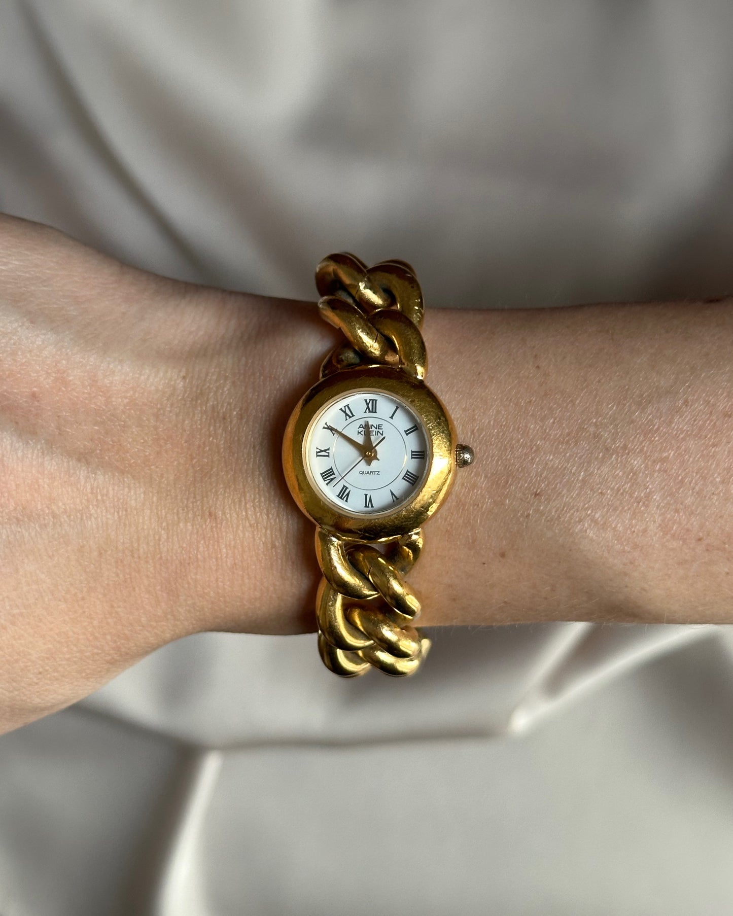Anne Klein II Gilded Gold Chain Watch