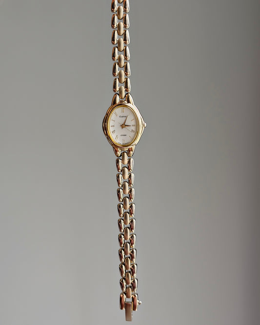 Vintage Roman Dial Light Gold Tone Watch