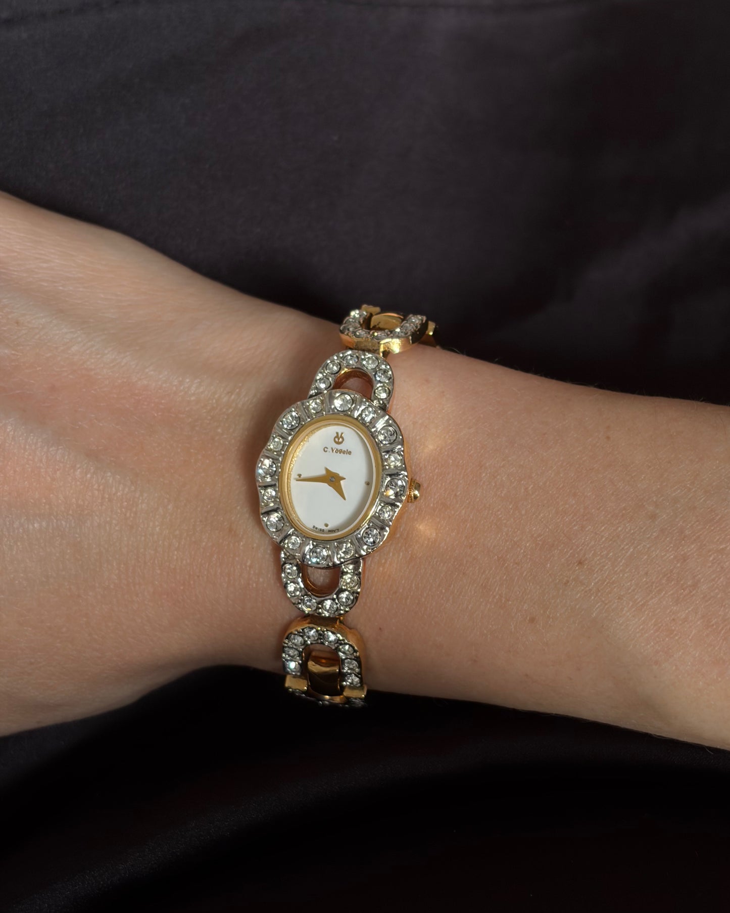 Vintage Charles Vögele Crystal Link Watch – Swiss Design