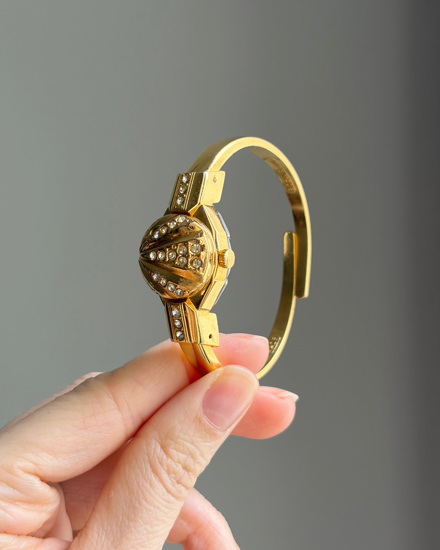 Swiss Made Golden Peek-a-Boo Crystal Watch