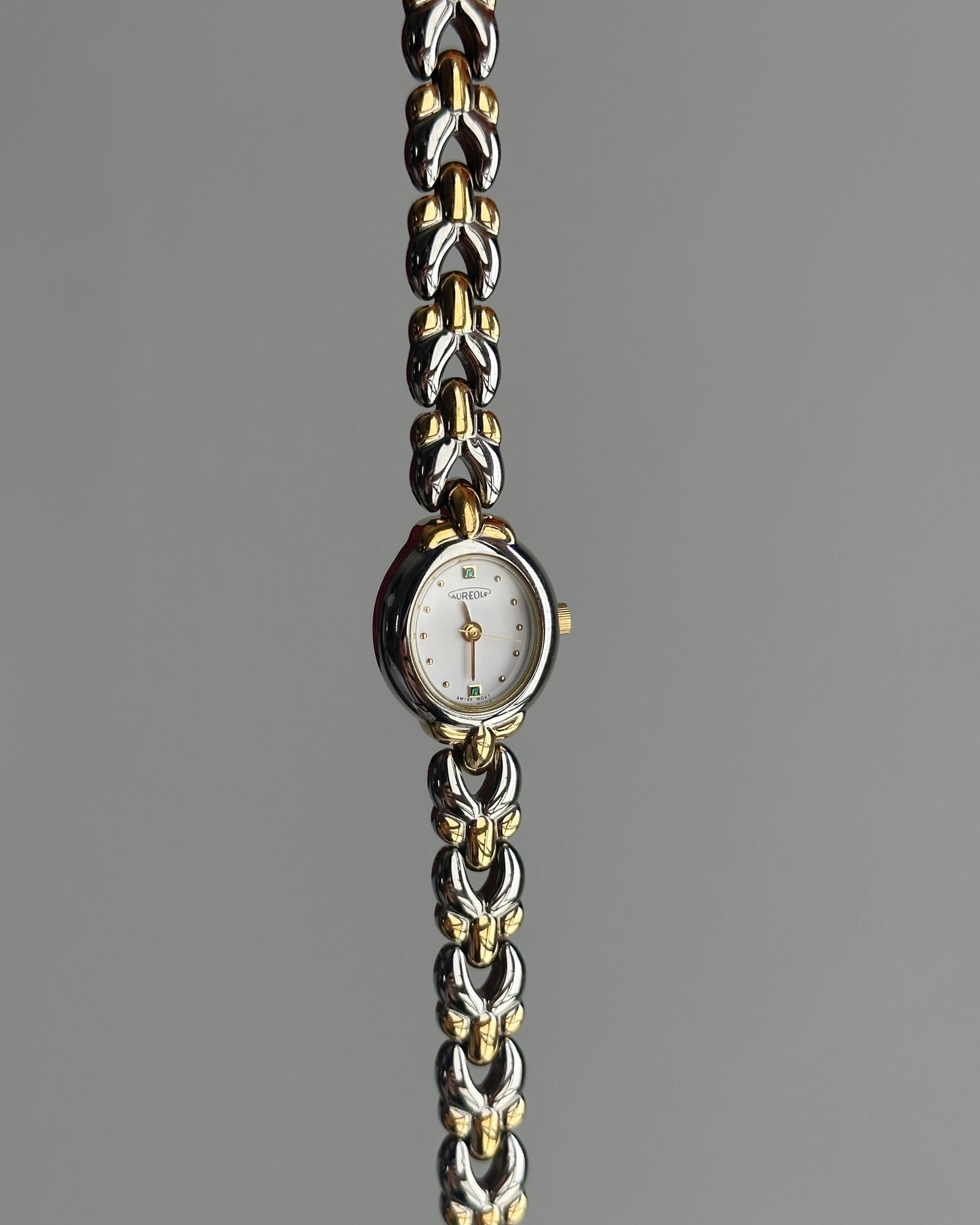 Vintage "Baignoire" Emerald Accent Watch