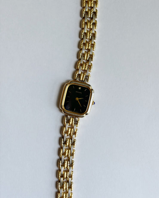 Citizen Noir Gold Tone Square Tank Watch