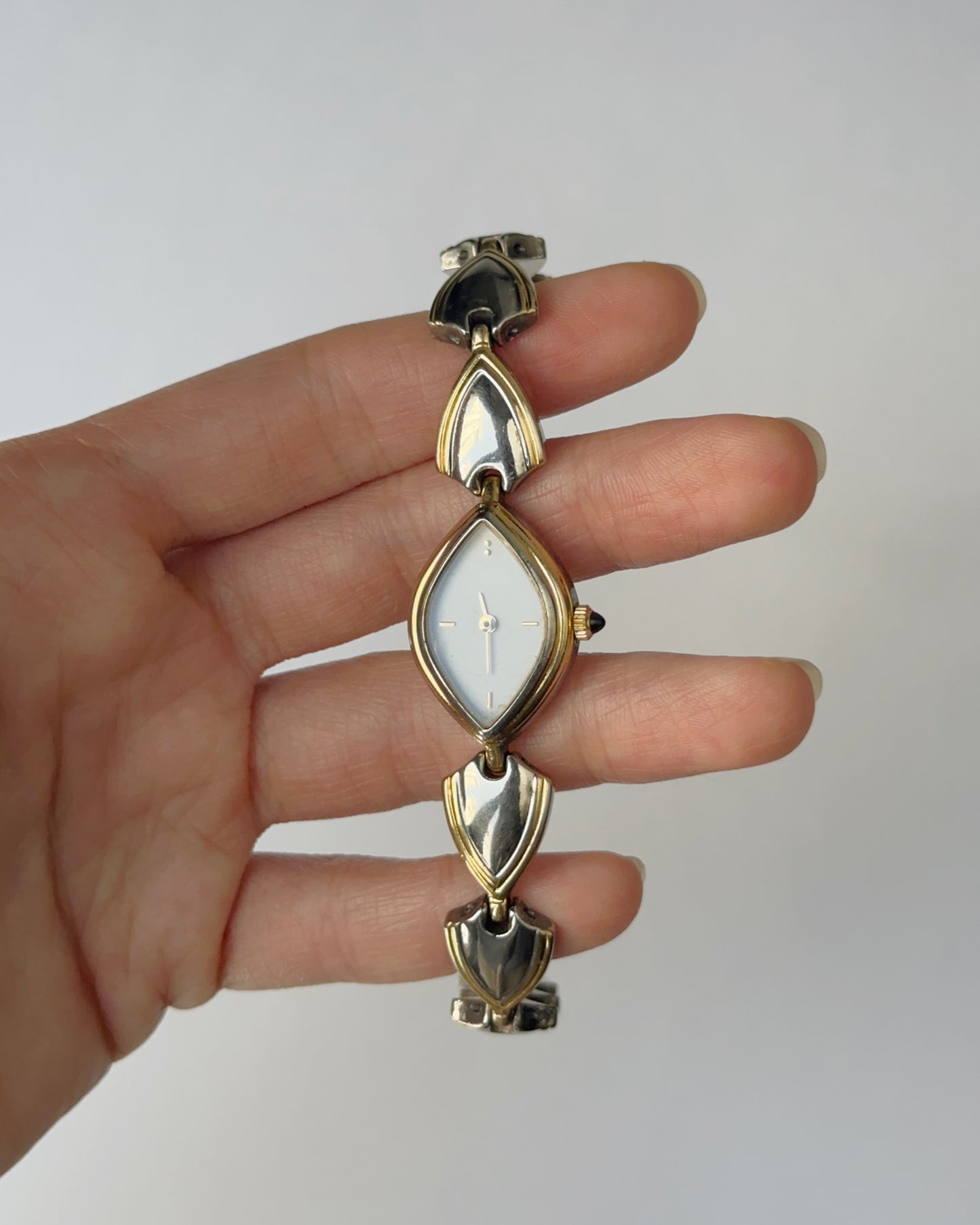 Dainty Marquise Dual Tone Watch