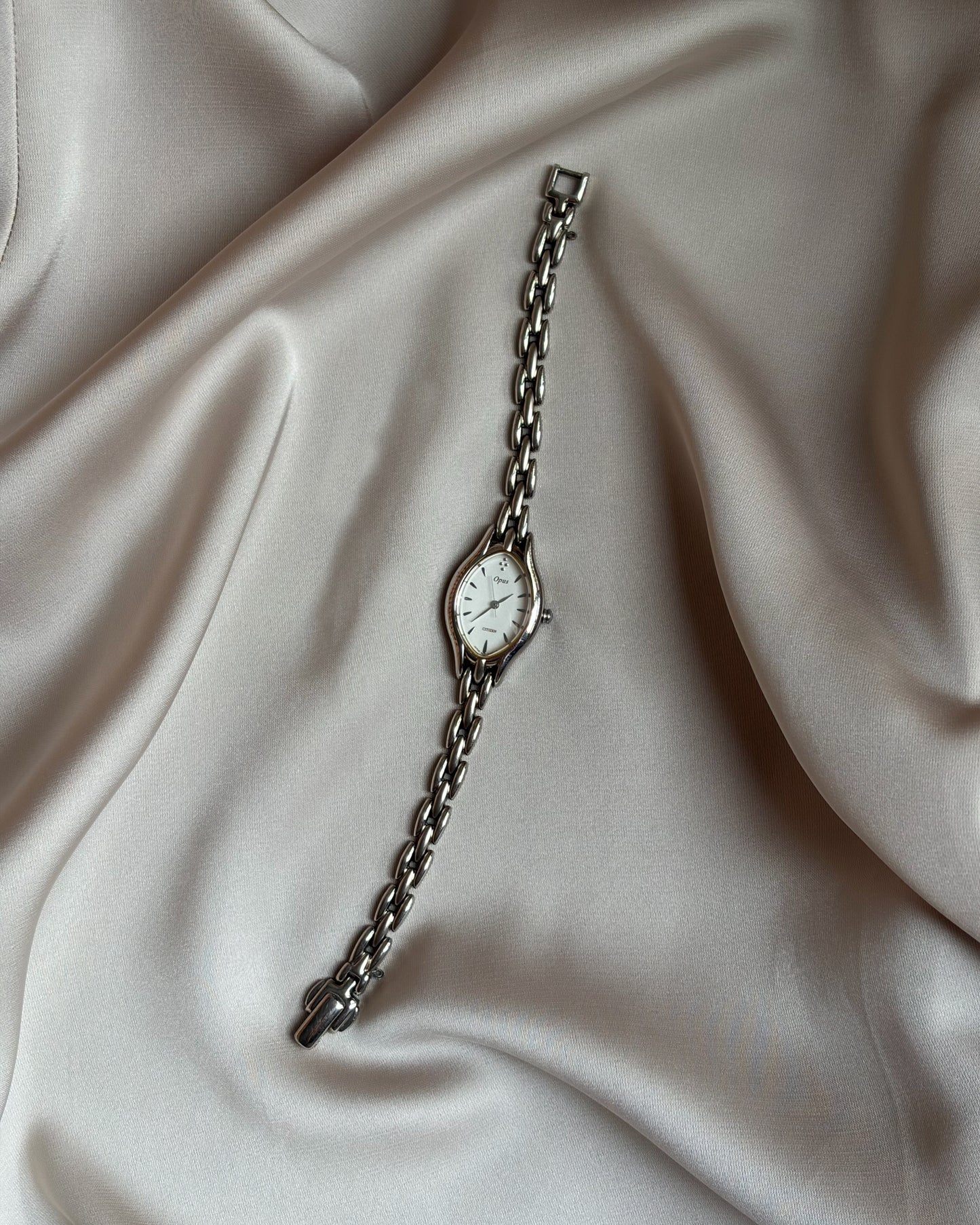 Silver Opus Slim Oval Petal Link Watch