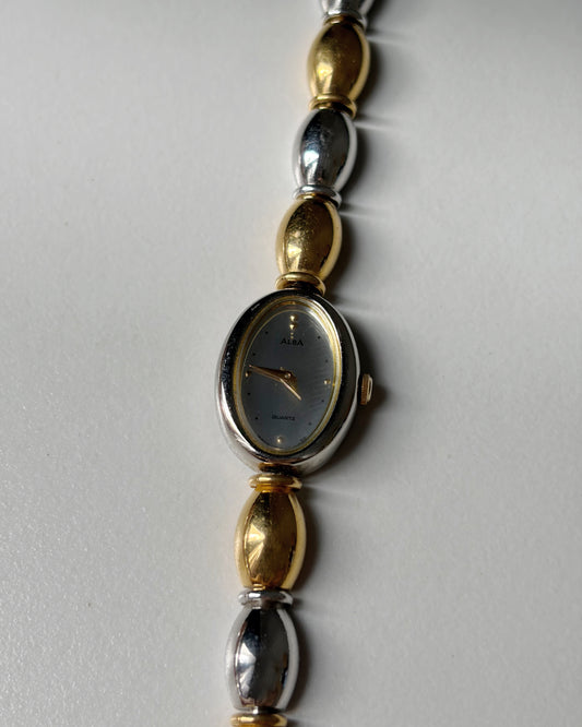 Alba Dual-Tone Capsule-Link Chrome Watch