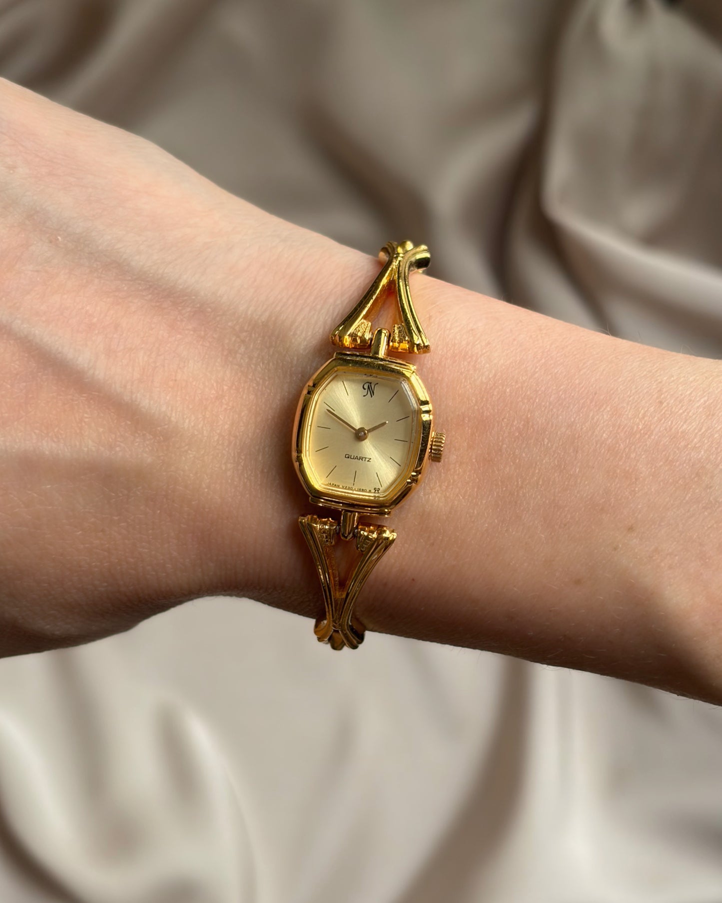 Golden Octagon Link Bracelet Watch