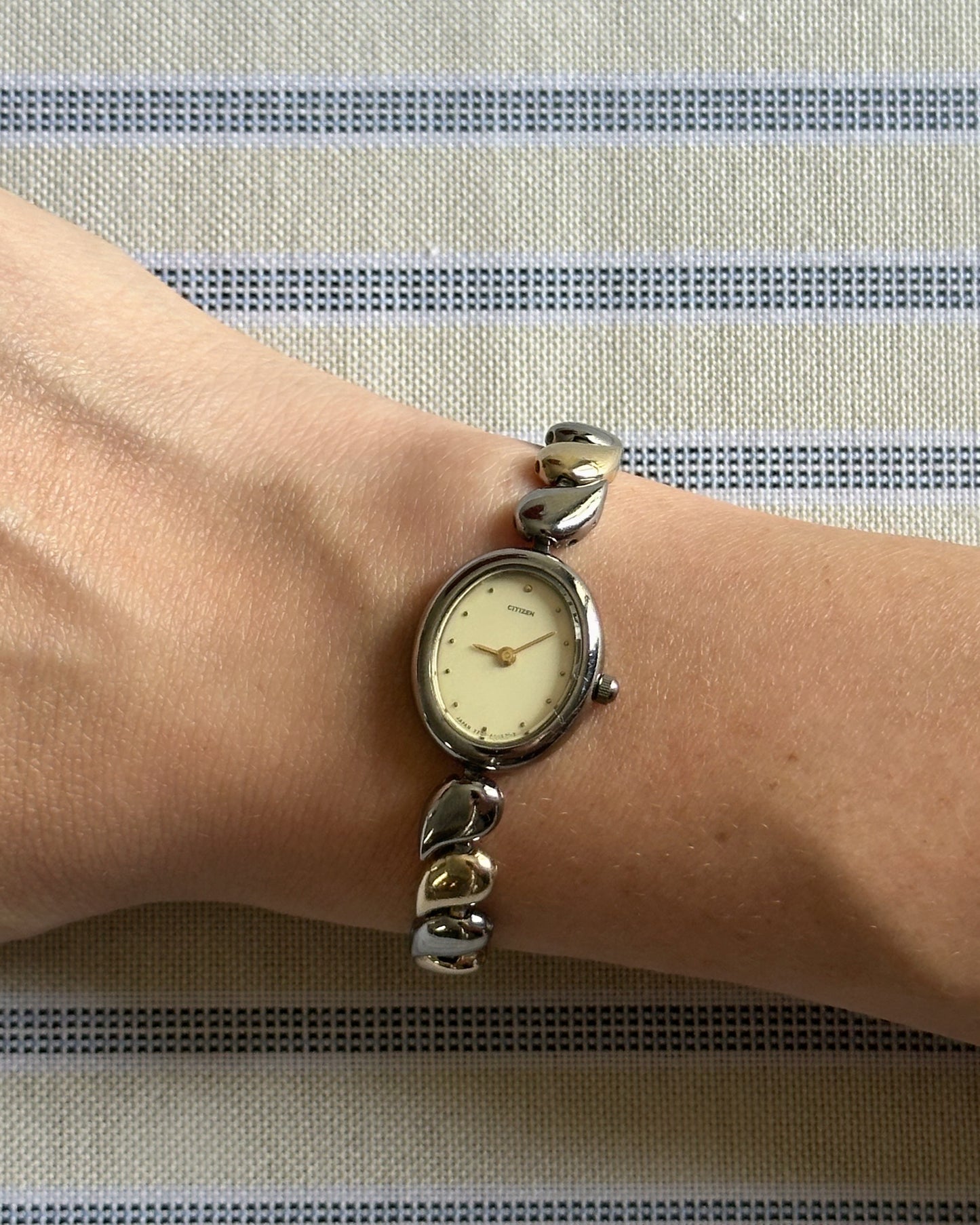 Petite Oval Swirl Two-Tone Bracelet Watch