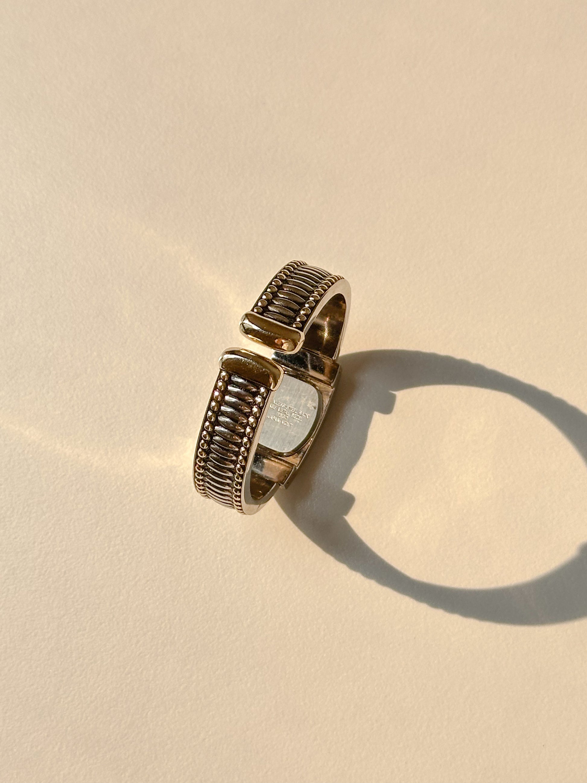 Cuff watch dual tone