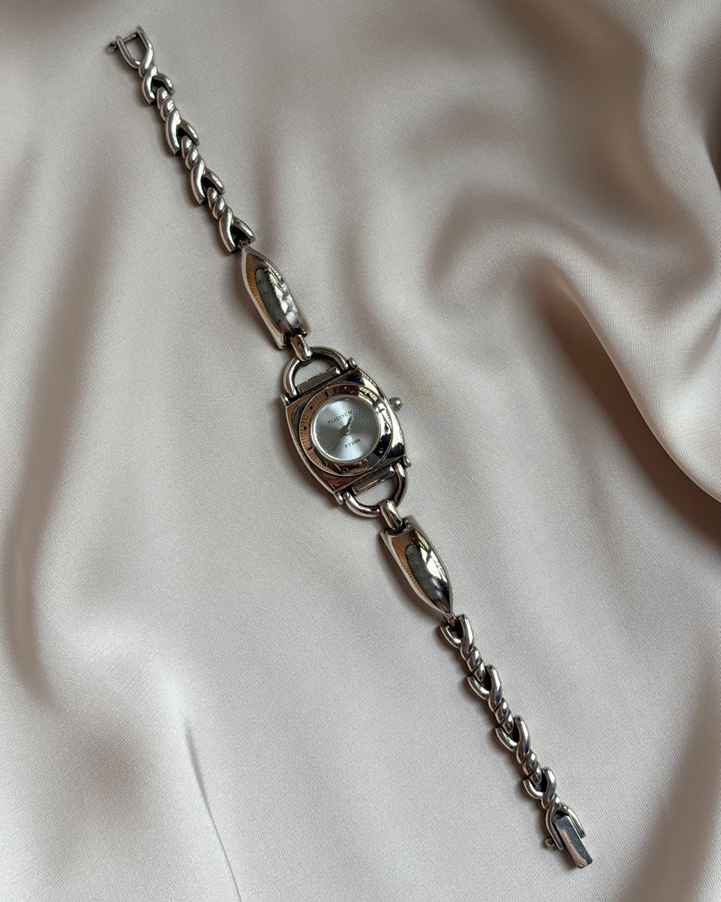 Silver Horsebit Style Equestrian Bracelet Watch