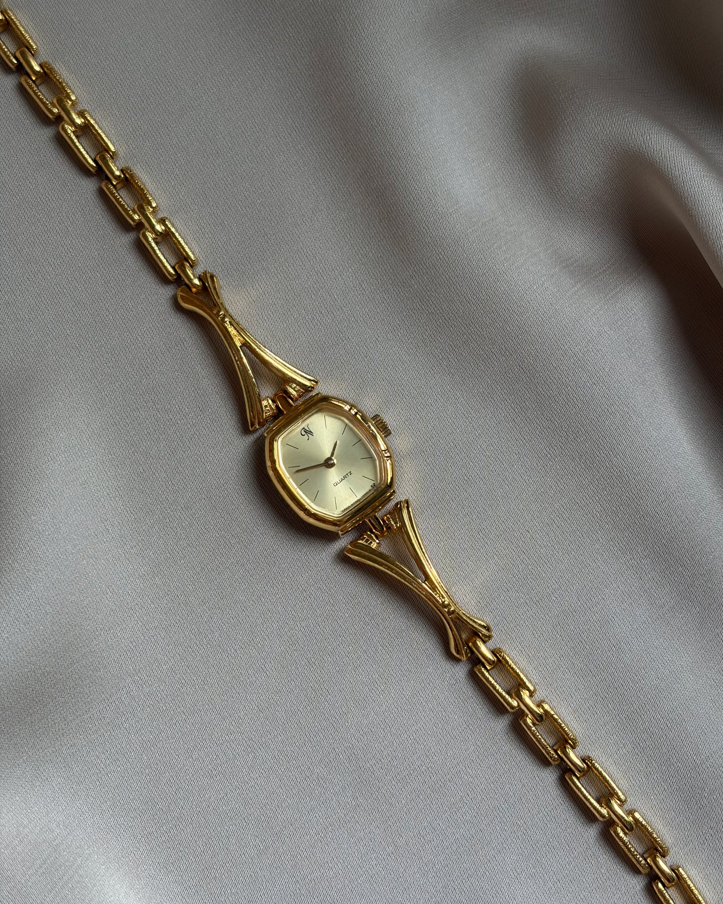 Golden Octagon Link Bracelet Watch