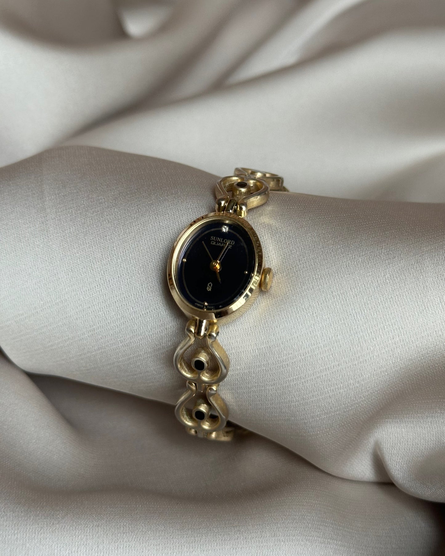 Midnight Empress Gold & Black Oval Watch