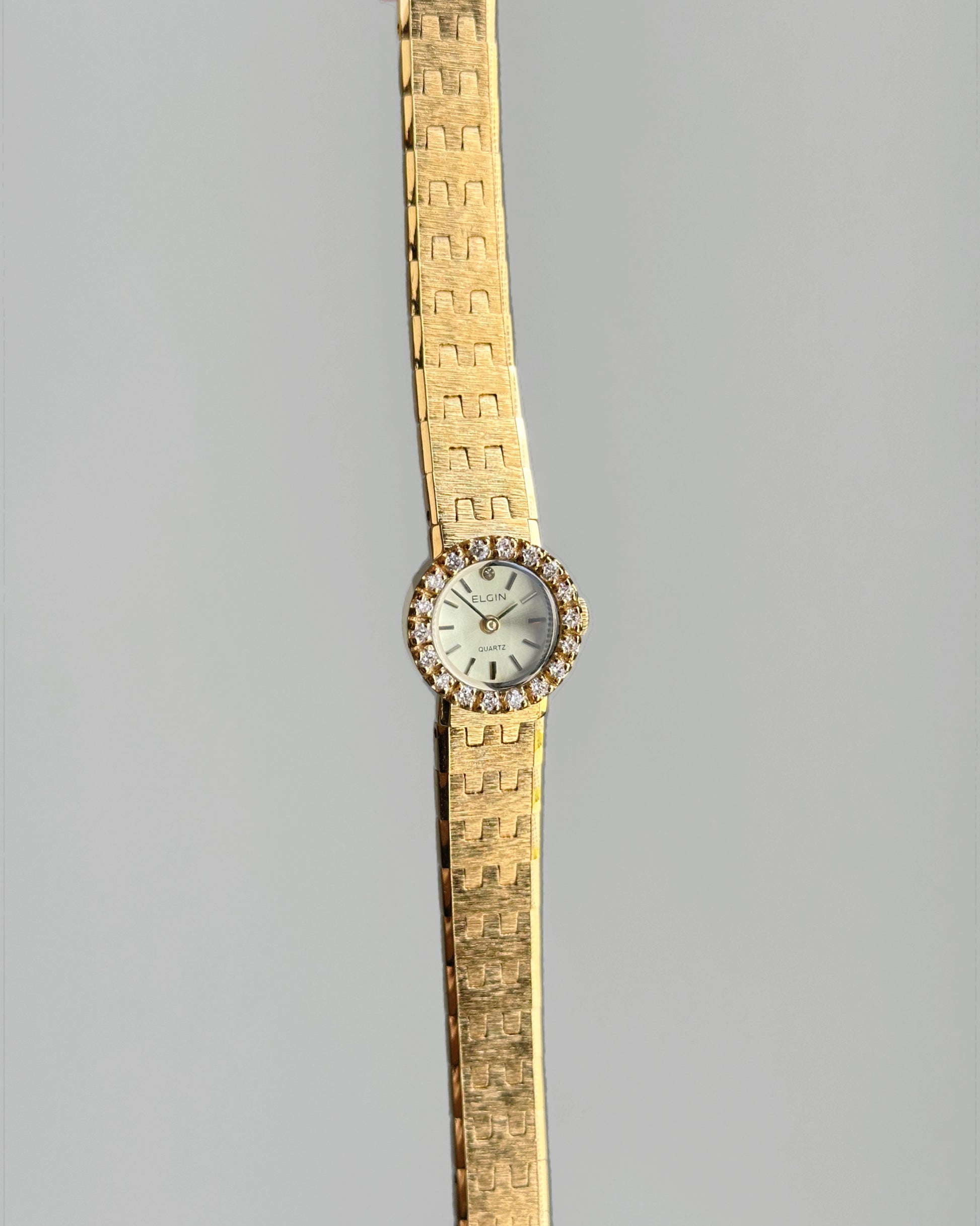 Elgin Gold Crystal Vintage Swiss Watch