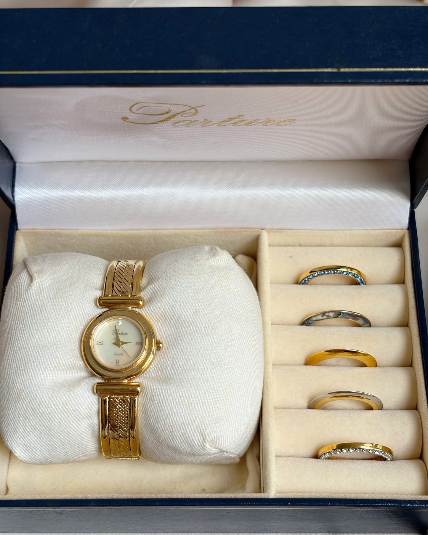 1980s Parture Golden Interchangeable Bezel Watch