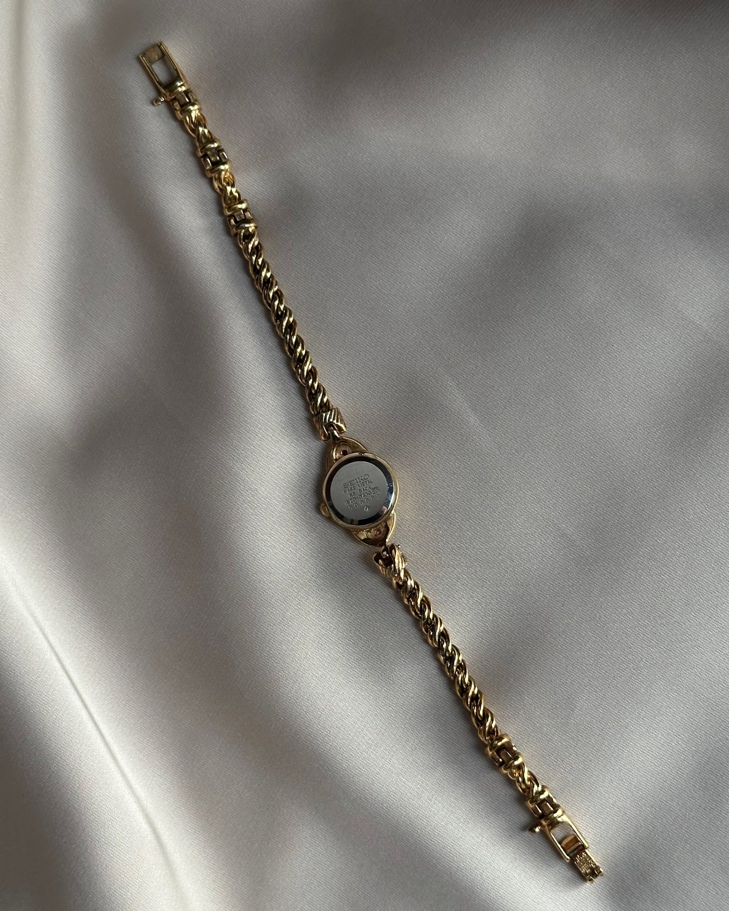 Rare Seiko Tiny Pink Gem Accent Rope Watch