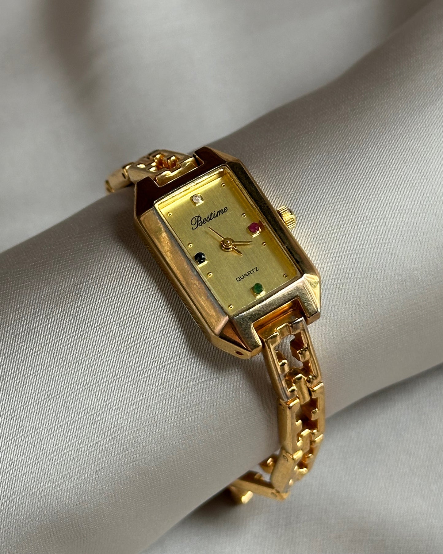 Prism Gold Tone Art Deco Tank Watch